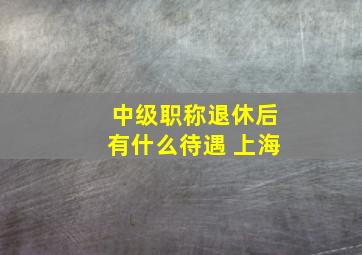 中级职称退休后有什么待遇 上海